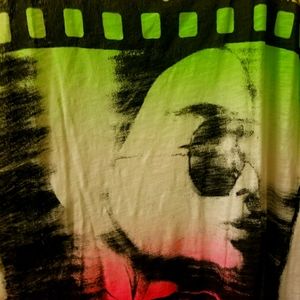 White tank top with colorful profile of a person